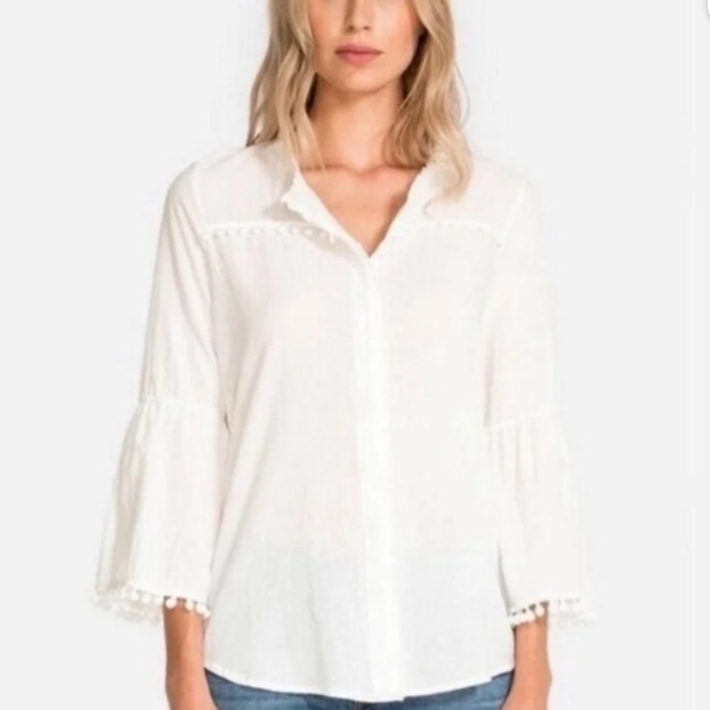 NWT Johnny Was Calme Nixi Pom Pom Blouse/Tunic Size XS
